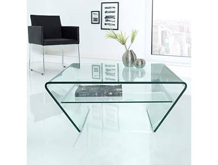 cagü Design Glascouchtisch Couchtisch Mayfair Glas transparent Trapez 70cm x 70cm