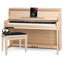 Classic Cantabile UP-1 LA Upright E-Piano Eiche hell Deluxe Set