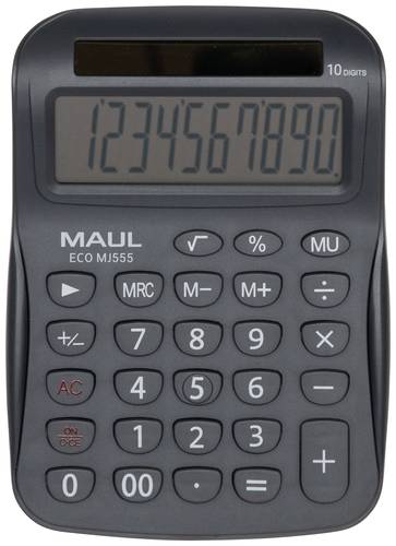 Maul ECO MJ 555 Tischrechner Grau Display (Stellen): 10solarbetrieben (B x H x T) 110 x 154 x 27mm