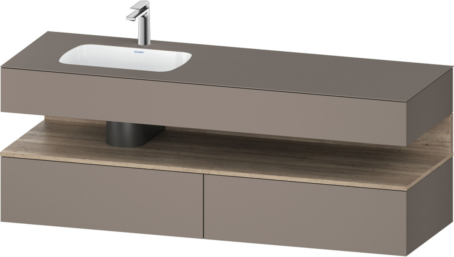 Duravit Einbauwaschtisch-Möbel-Set Qatego 160x50x60cm, Kon-WTU, B l, E Ma/Ba ma (QA4795055430000)