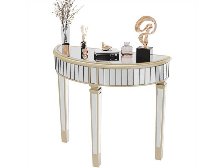 Console Meuble Entrée Salon - Table Console Design en Verre - Meuble d'Appoint Bout de Canapé pour Chambre Couloir 90x35x80.5cm