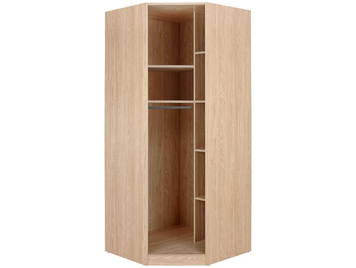 Eckschrank, Braun, 91,1x210x91,1 cm, Holzwerkstoff, 6,6 Fächer, Schlafzimmer