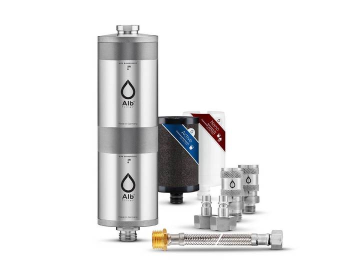 Alb Filter Wasserfilter Fusion Trinkwasserfilter Untertisch, reduziert Schadstoffe, gegen Bakterien, Doppelstufenfilter, Edelstahl