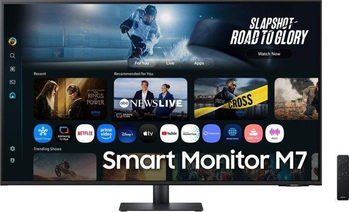 Monitor, SAMSUNG Smart Monitor M7 M70F, 32 Zoll, UHD 4K, 60Hz, 4ms, VA Panel, USB-C 65W, HDR10, Schwarz