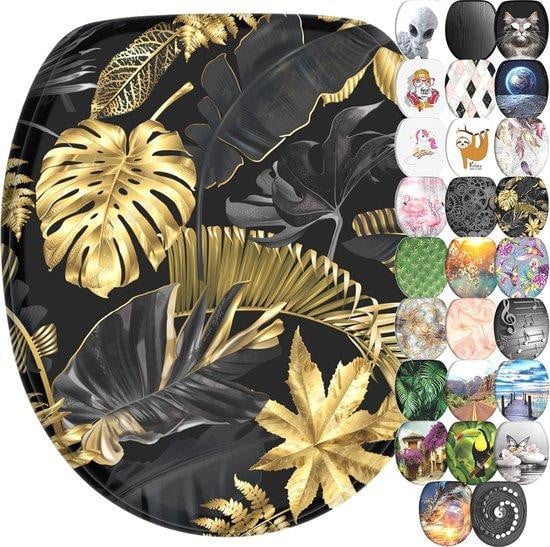 Premium toiletbril in goud en multicolor