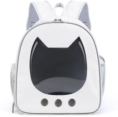 Uplift Picks Foldable Transparent Pet Backpack Carrier For Breathable Cat And Small Dog Travel white