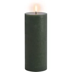 Uyuni LED Stumpenkerze 7,8x20cm rustic olive green