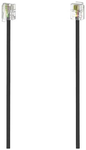 Hama Telefon (analog) Anschlusskabel [1x RJ11-Stecker 6p4c - 1x RJ11-Stecker 6p4c] 6 m Schwarz