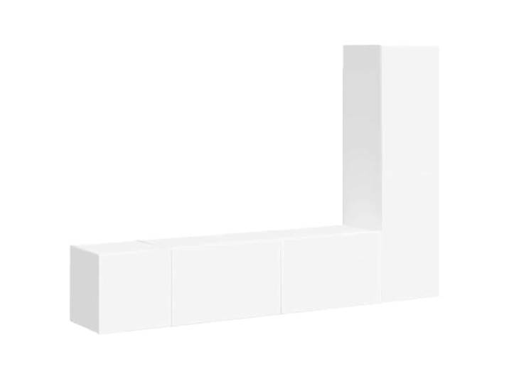 Makastle 3-TLG. TV-Schrank Set Weiß Holzwerkstoff Wandmontage