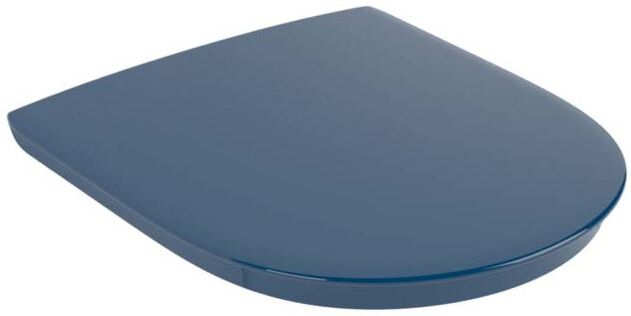 Villeroy und Boch ViCare WC-Sitz 9M7261P1 durchgehende Scharnierwelle, Scharniere Edelstahl, blau AntiBac