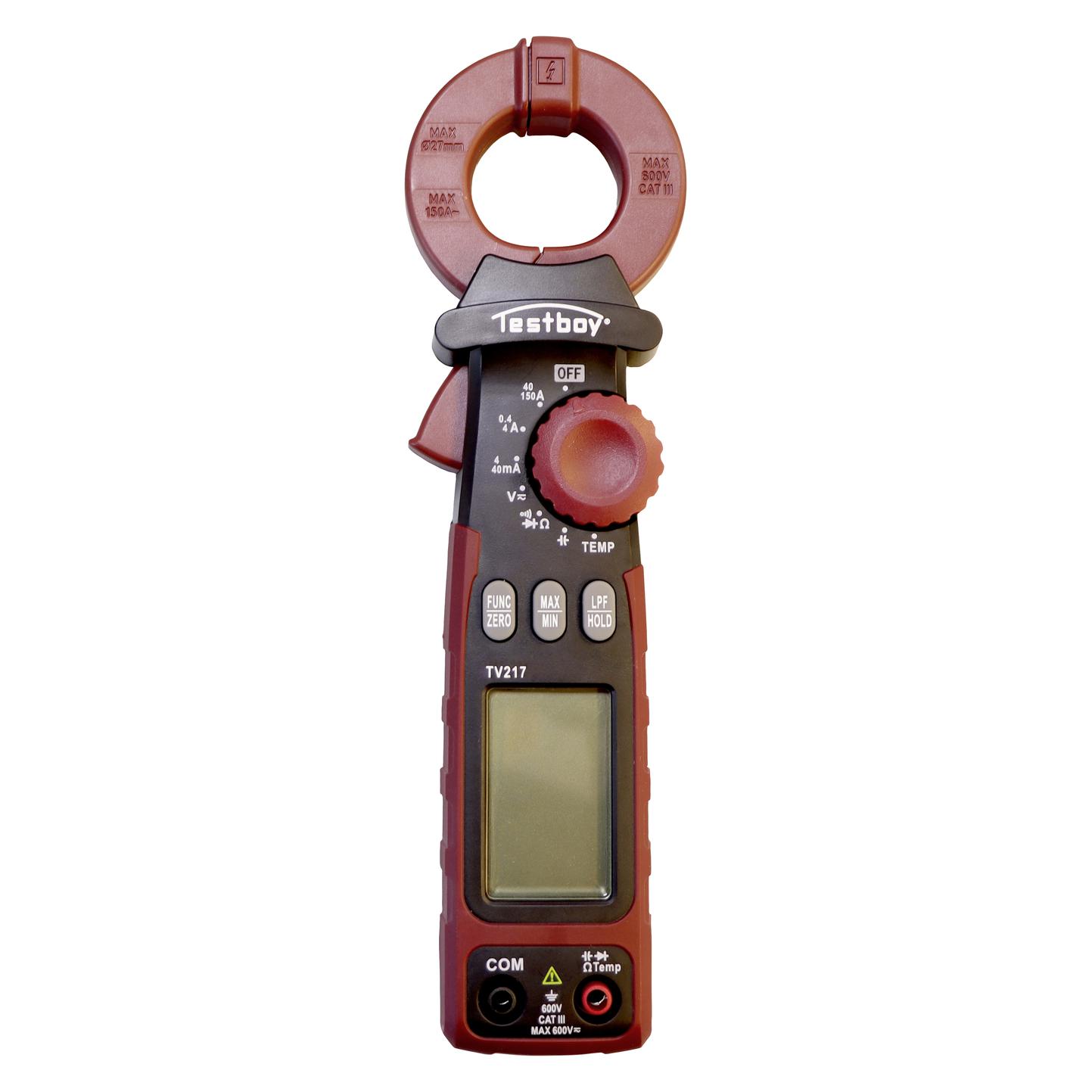 Testboy Leckstromzange TV 217 Messbereich 1µA - 150A(AC) Zangenöffnung 27 mm (CAT III 600V, Zangenstrommesser) (Testboy TV 217)