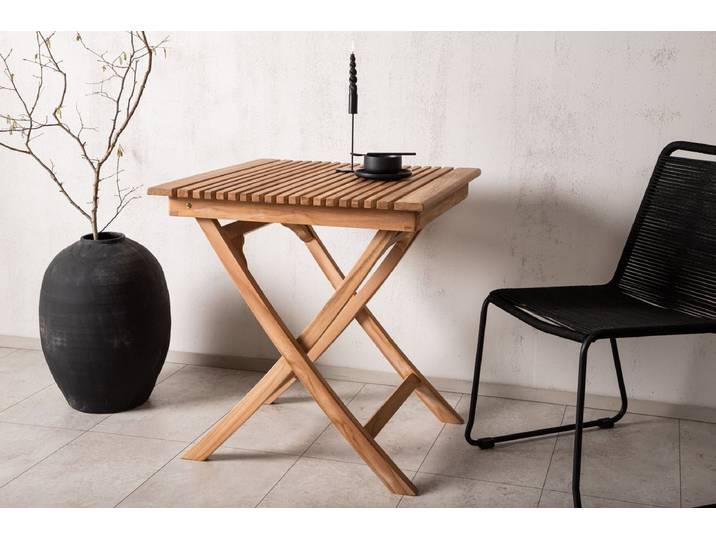 Gartentisch Taneva - ein klappbarer Tisch aus hochwertigem Teakholz - Natur - Luxusbetten24
