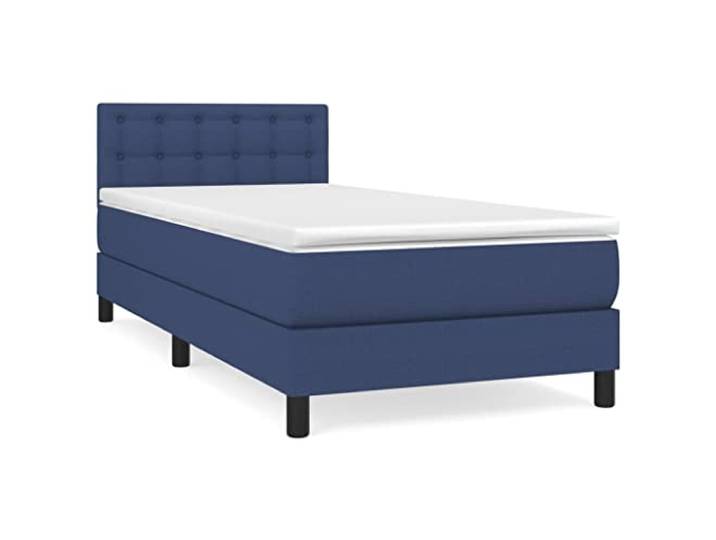 PUGYNBK Boxspringbett, 100 x 200 cm, mit Federkernmatratze Verstellbares Kopfteil, atmungsaktiver Stoff, feste Unterstützung, inklusive Montageanleitung (evtl. nicht in deutscher