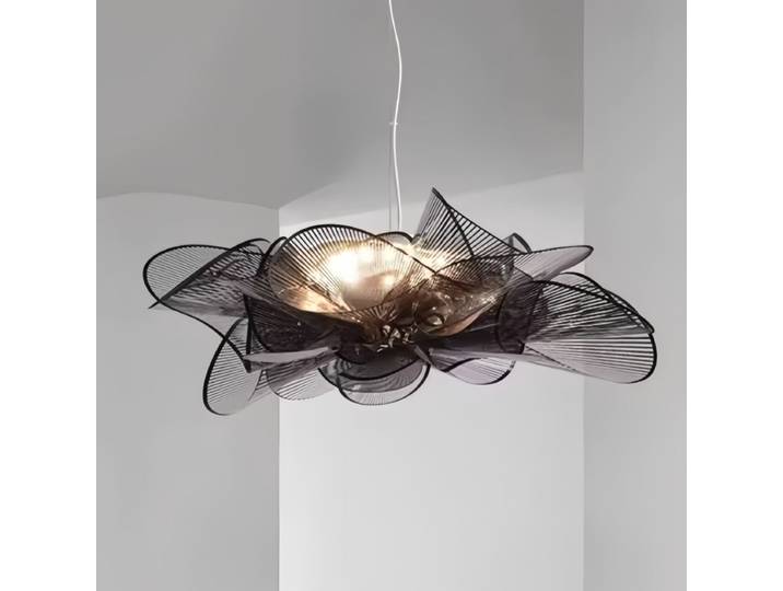 Lustre de plafond de couloir nordique noir/blanc PVC fleur pendentif lumières salon chambre lumières décoration moderne led lumières