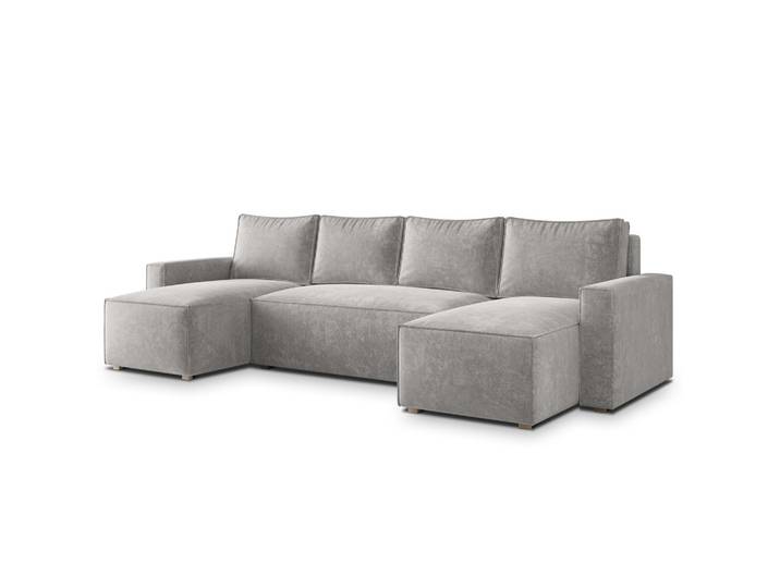WOHNLANDSCHAFT ASPRA LM Grau Chenille mit Schlaffunktion