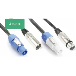 PD Connex CX05-3 Powercon - XLR 3 Pole, male 3 m (3 m, XLR Kabel), Audiokabel