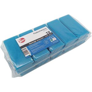 Sito Spülschwamm Padschwamm, blau, mit Griffrille & Scheuerseite, 10 Stück