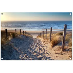 GARTENPOSTER Strand - Meer - Niederlande - Dünen - Sonne Gartendeko 90x60 cm