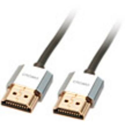 LINDY HDMI Anschlusskabel HDMI-A Stecker, HDMI-A Stecker 1.00m Grau 41671 4K UHD, OFC-Leiter, Rund, doppelt geschirmt, extre