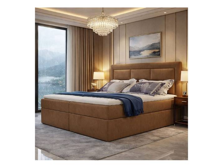 Best for Home Boxspringbett mit Bettkasten, Bonellfederkern und 4 cm Topper (Komplettset, 140x200 160x200 180x200 cm), Lieferung bis in die Wohnung,TOP Preis-Leistungs-Verhältnis