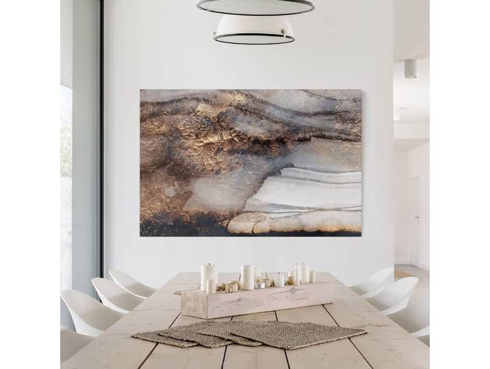 Impression sur toile Marbre doré II Matériau : Matière plastique Type de matière synthétique : Polyéthylène Noir 120cm
