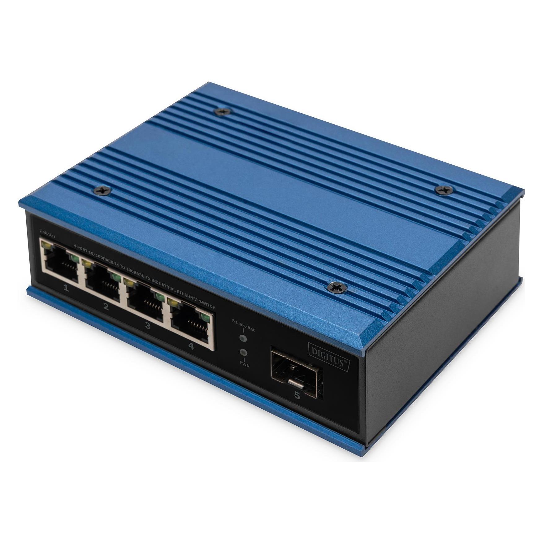 Digitus 4-Port 10/100Base-TX to 100Base-FX Industrial Ethernet Switch (5 Ports) (DN-651130)