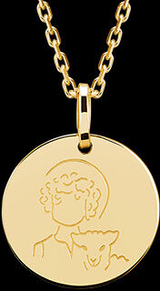 Edenly AnhÃ¤nger Jesus mit Lamm zum Gravieren - Gelbgold, 18 Karat