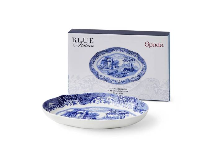 Spode Plat ovale Blue Italian 14x21 cm Bleu-blanc