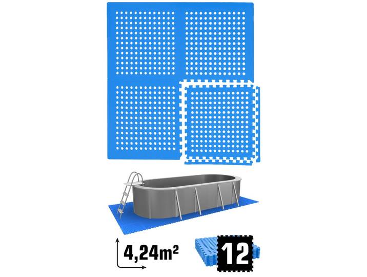 POOLMATTEN 4,2m² 12 EVA Matten 62 cm Blau