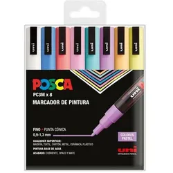 Posca, Marker, Acryl-Farbstift PC-3M/8C Kuchen 0,9-1,3 mm 8 Stücke (8x)