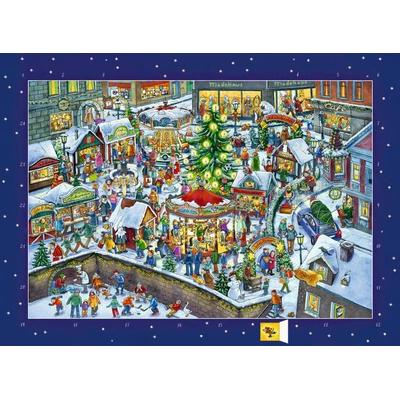 Wand-Adventskalender – Wimmeliger Weihnachtsmarkt