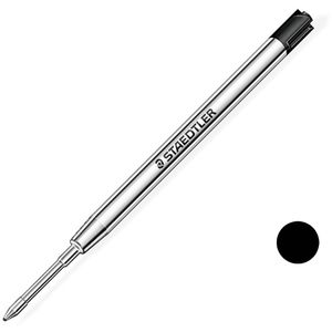Staedtler Kugelschreiberminen 458 M-9, M, Metallgroßraummine, Schreibfarbe schwarz