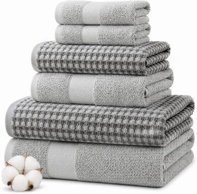 Modern Threads 6-Piece Yarn Dyed Cobblestone Jacquard Towel Set