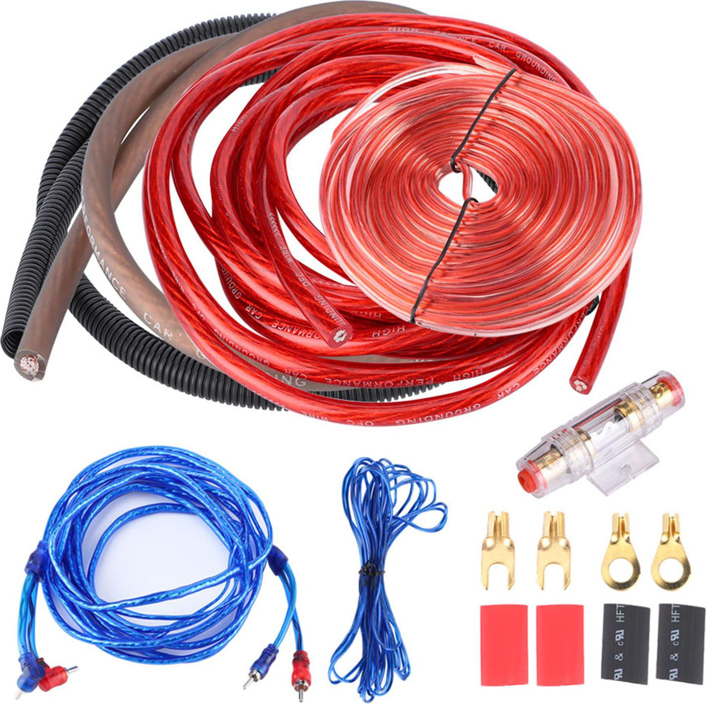 Subwoofer Versterker en 4 Gauge Installatiekabels voor Auto-aansluiting