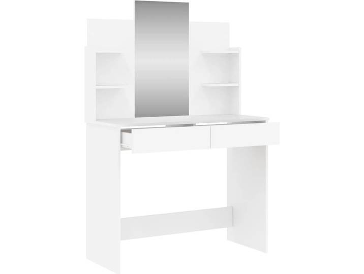 vidaXL Coiffeuse avec miroir blanc 96x39x142 cm