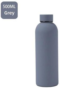 Uplifted Finds JUSTINLAU 500ml Portable Thermos Cup Stainless Steel Vacuum Flask For Sports, Car & Travel grey