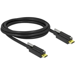 Delock Kabel SuperSpeed USB 10 Gbps (USB 3.2 Gen 2) USB Type-C™ Stecker > USB Type-C™ Stecker mit Schraube (2 m, USB 3.2 Gen 2), USB Kabel