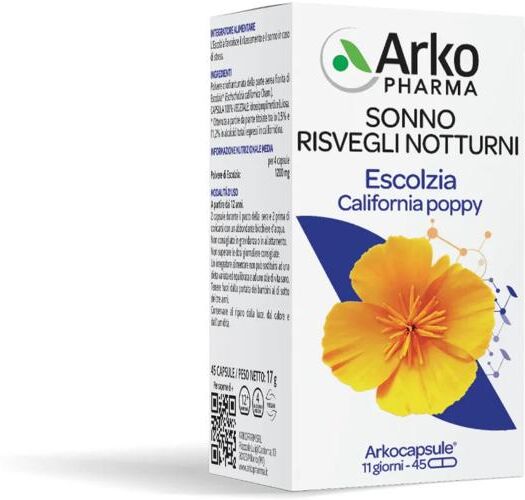 Arkocapsule Escolzia 45 Capsule Integratore per Contrastare l'insonnia e i risvegli notturni