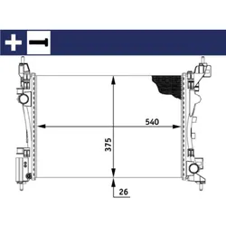 Kühler Motorkühlung MAHLE CR 773 000S für Fiat Punto Evo Grande Fiorino