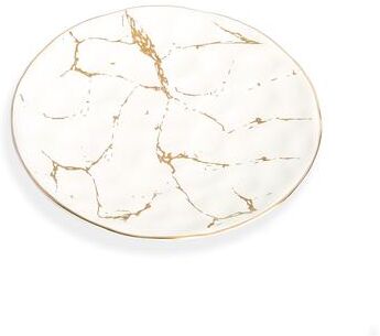 Classic Touch "Set of 4 Marbleized Porcelain Salad Plates, 8""D"