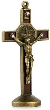 Uplifted Finds Exquisite Metal & Wood Christian Crucifix Car Dashboard Ornament bronze