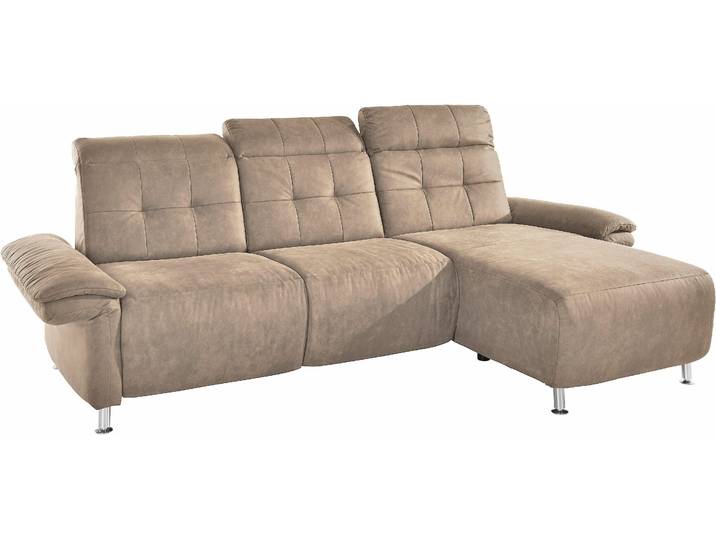 Ecksofa HOME AFFAIRE Manhattan L-Form , beige, B:270cm H:102cm T:168cm, Kunstleder SOFTLUX;Flachgewebe (100% Polyester);Struktur (100% Polyester), Sofas, Ecksofa, 2 Sitze mit elektrischer Relaxfunktion, verstellbare Armlehnen