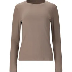 Athlecia Tinashe Rib Langarmshirt Damen 1292 - greige 40
