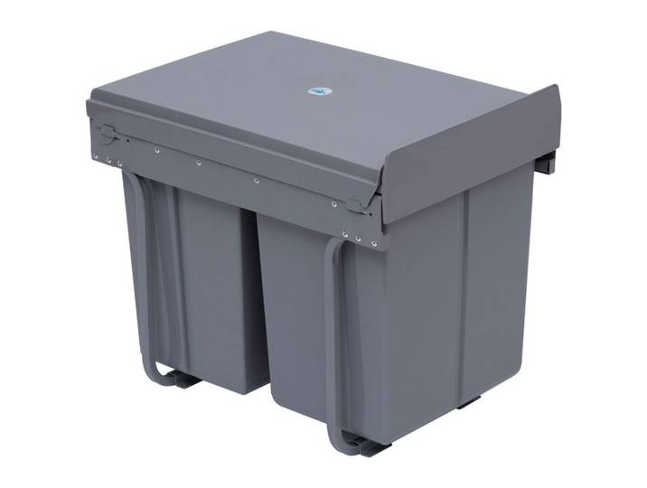 ComfortXL Mülleimer De-08953 3 Fächer (10+10+20 L), ausziehbar, Soft-Close Grau, Kunststoff, 34.2x41.8x48 cm, Haushalt & Reinigung, Reinigung, Mülleimer & Abfallsammler