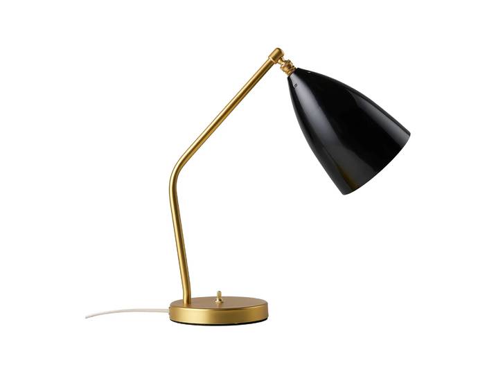 GUBI Lampe de table Gräshoppa brillante Noir-laiton
