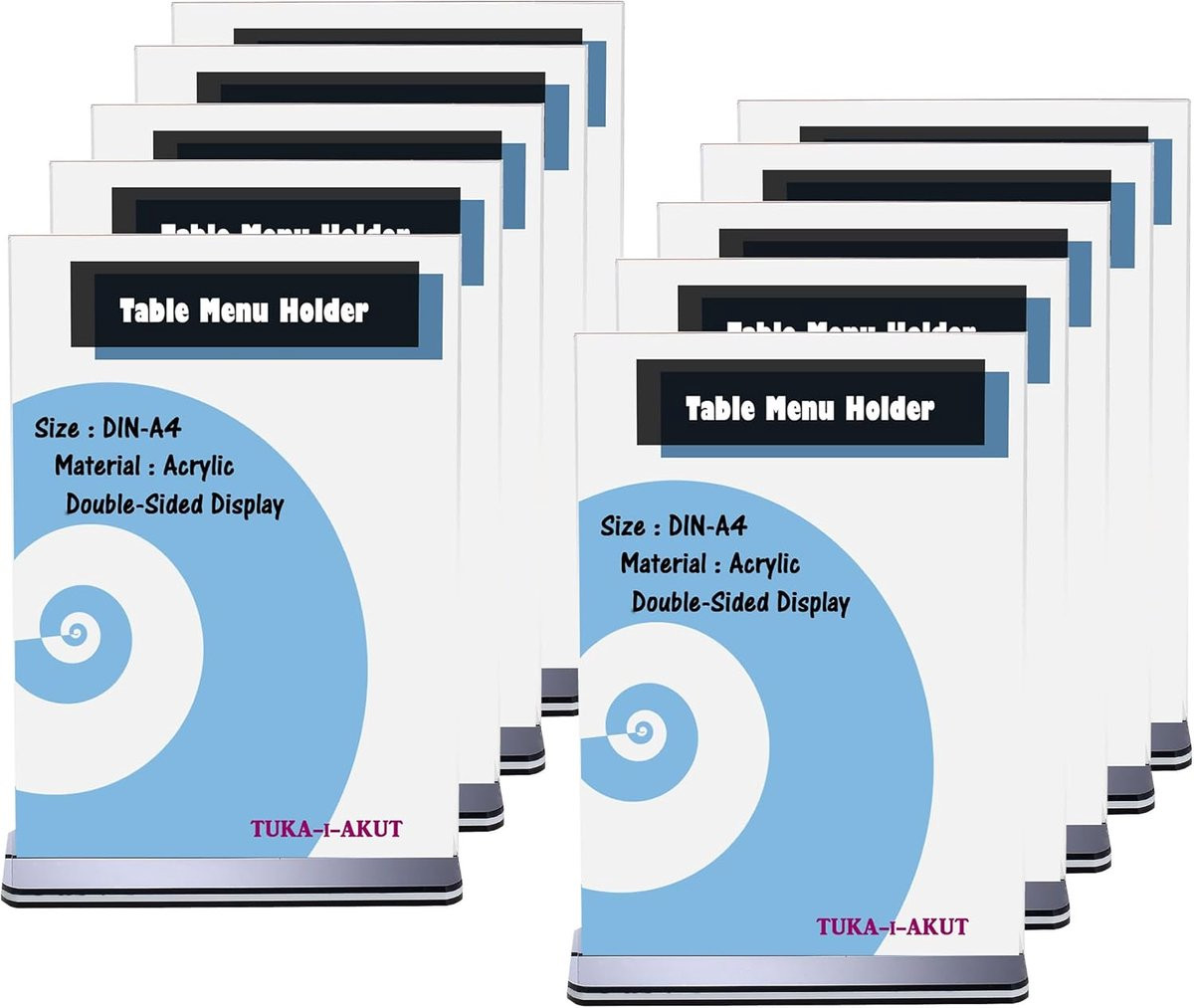 10x Acryl Folderhouder Dubbelzijdig A4 voor Tafel en Balie