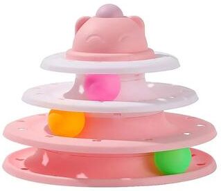 Uplift Essentials 4 Level Interactive Cat Toy Tower pink