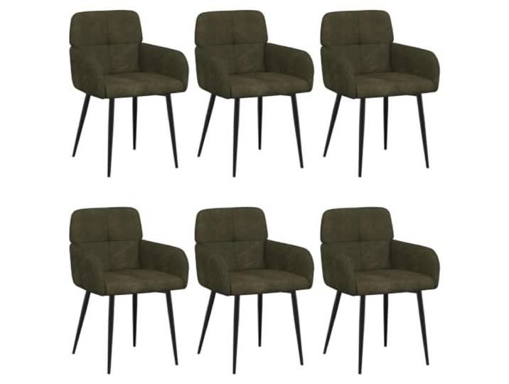 Coespram Esszimmerstühle 6er Set Polsterstuhl mit Armlehne Olivegrün Moderne Polstersessel im 6er Set für Esszimmer und Küche, stabiles Metallgestell mit bequemer Rückenlehne und Armlehnen.