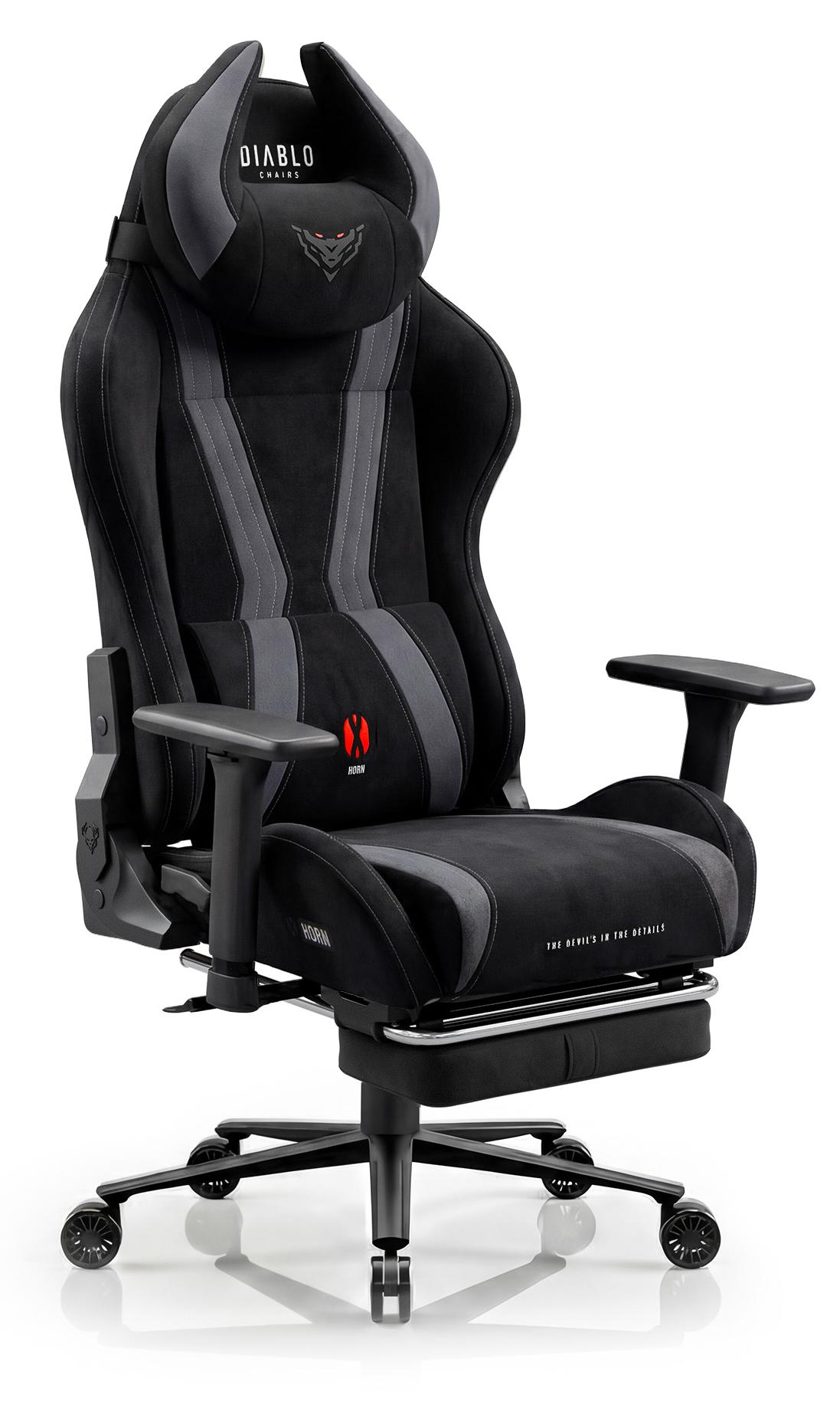 Diablo X-Horn 2.0 Gaming Stuhl Bürostuhl Schreibtischstuhl Ergonomisches Design aus Stoff, schwarz Größe Normal