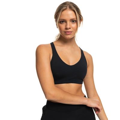 Sporttop ROXY "Heart Into It", Damen, Gr. XL, grau (anthrazit), Obermaterial: 25% Elasthan, 75% Polyester., Tops Sporttop